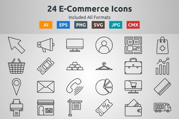 24 E-Commerce Outline Icons: A Powerful Tool for Modern Design and Branding