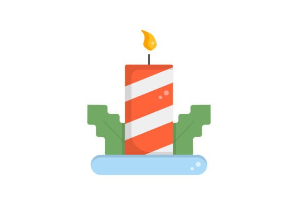 Candle with Holly Illustration: A Versatile Graphic for Creative and Commercial Projects