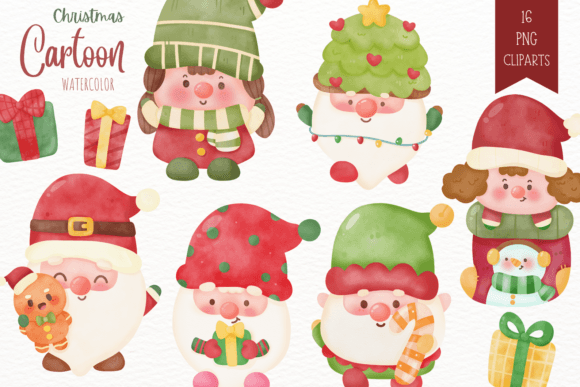 Christmas Gnome Watercolor Kawaii Santa: A Festive Trend for Modern Creators