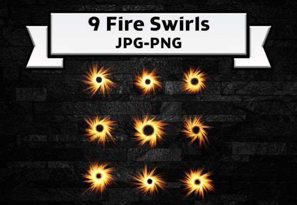 Flaming Fire Swirl Design Element: A Dynamic Graphic for Creative Projects