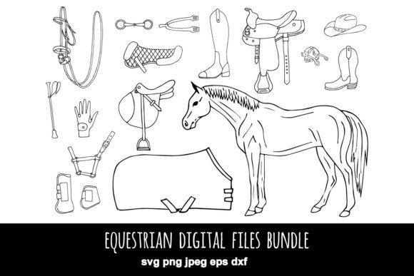 Horse SVG PNG JPEG EPS DXF Set: A Versatile Resource for Creative Projects