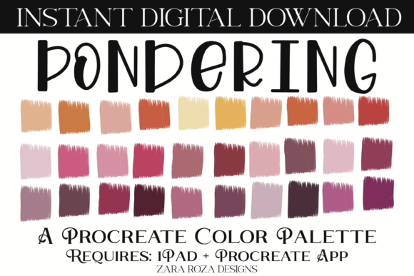 Pondering Procreate Color Palette – A Magical Playful Light Dark Pastel, Bright, and Enchanted Collection