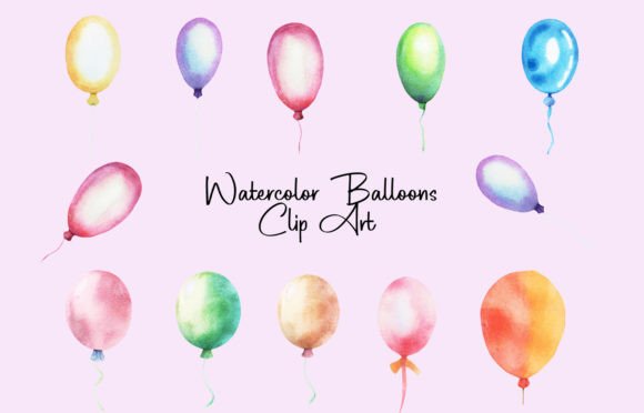 Watercolor Balloons Clip Art: A Versatile Design Resource for Creative Projects