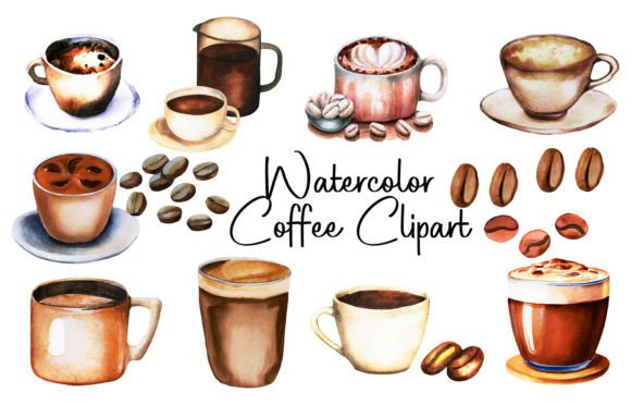 Watercolor Coffee Clipart: A Versatile Asset for Creative Projects