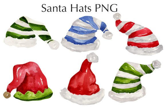 Watercolor Red Santa Claus Hats: A Versatile Asset for Creative and Professional Projects