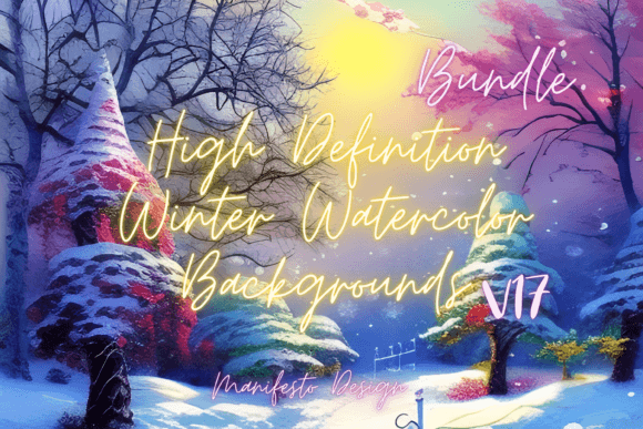 Winter Watercolor Background V17