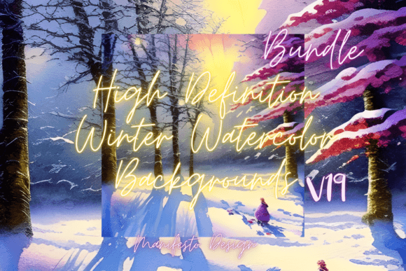 Winter Watercolor Background V19: A Versatile Design Asset for Creative Projects