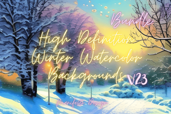 Winter Watercolor Background V23: Elevate Your Digital Creations with Organic Elegance