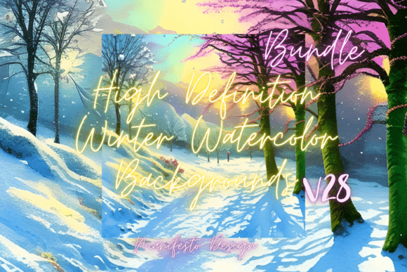 Winter Watercolor Background V28: A Versatile Tool for Digital Creations