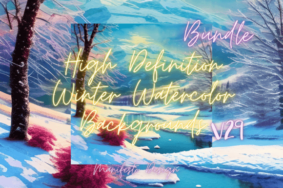 Winter Watercolor Background V29
