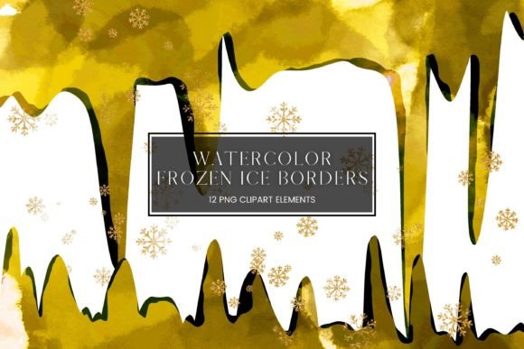 Yellow Watercolour Icicle Border Design
